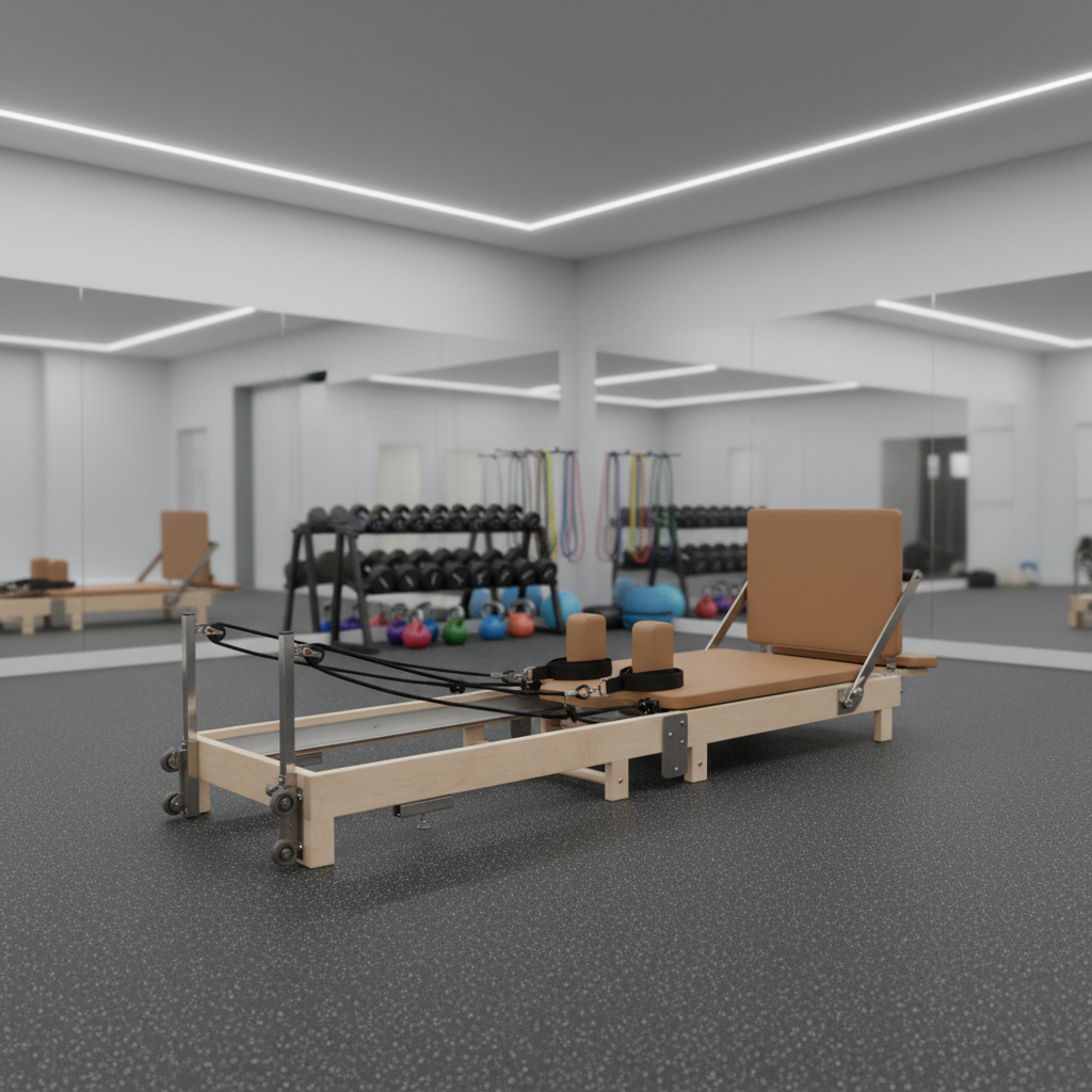 Pilates & Yoga Unleashed Studio Tuckahoe - Maple Foldable Pilates Reformer with Sliding