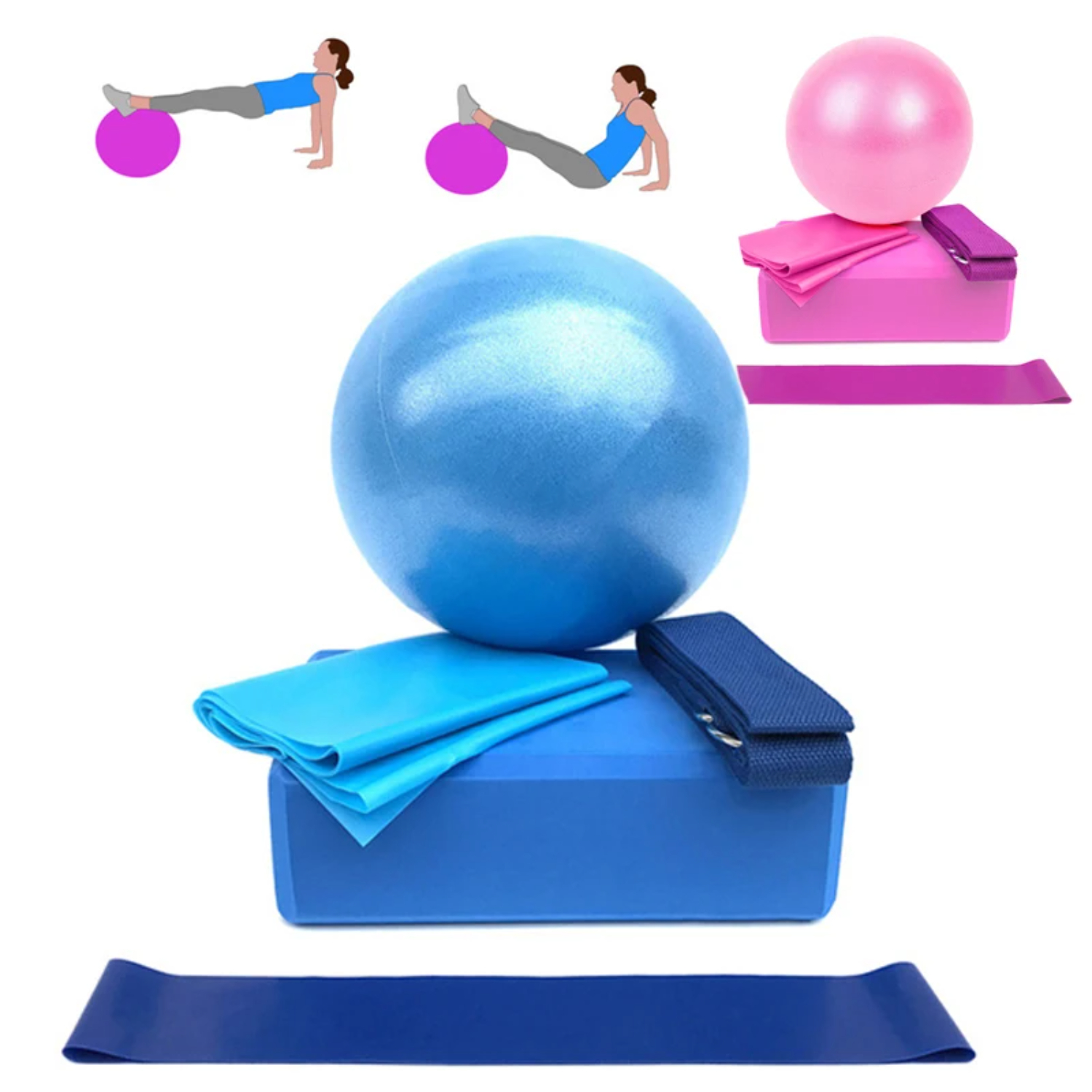 5Pcs Yoga Ball Kits And Sets   - Pilates Yoga Block Exercises のレビューと価格