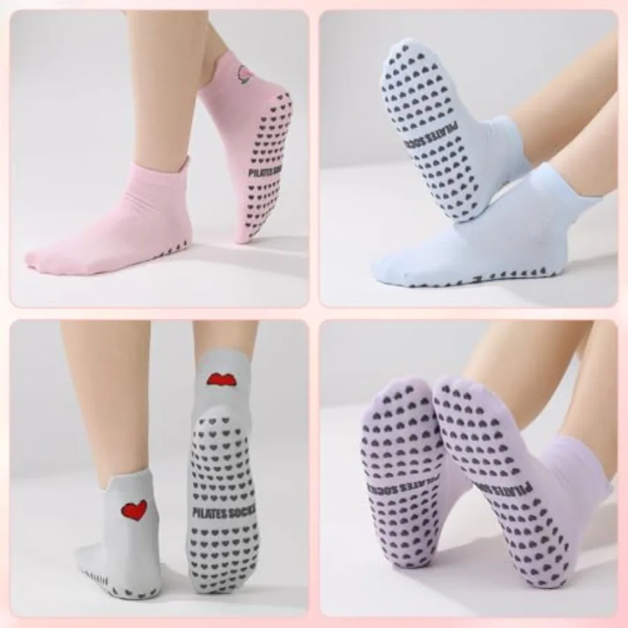 6 Pairs Pilates Socks with Gri - Pilates Yoga And Barre のレビューと価格