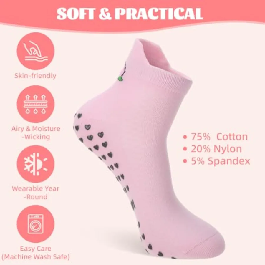 6 Pairs Pilates Socks with Gri - Pilates Yoga And Barre のレビューと価格