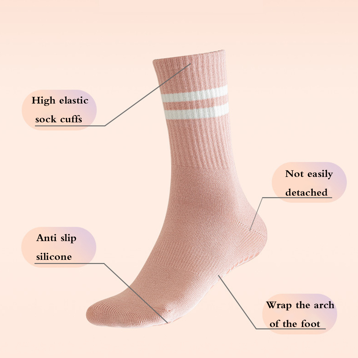 Pilates Socks with Grips for W - Pilates Yoga And Barre のレビューと価格