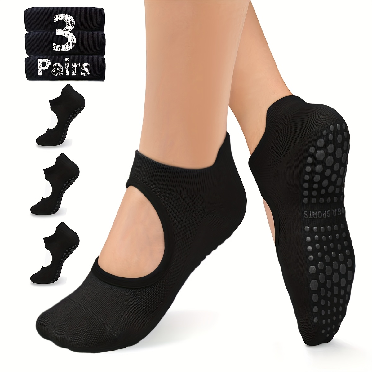 Non Slip Grip Women Socks for  - Pilates Yoga And Barre のレビューと価格