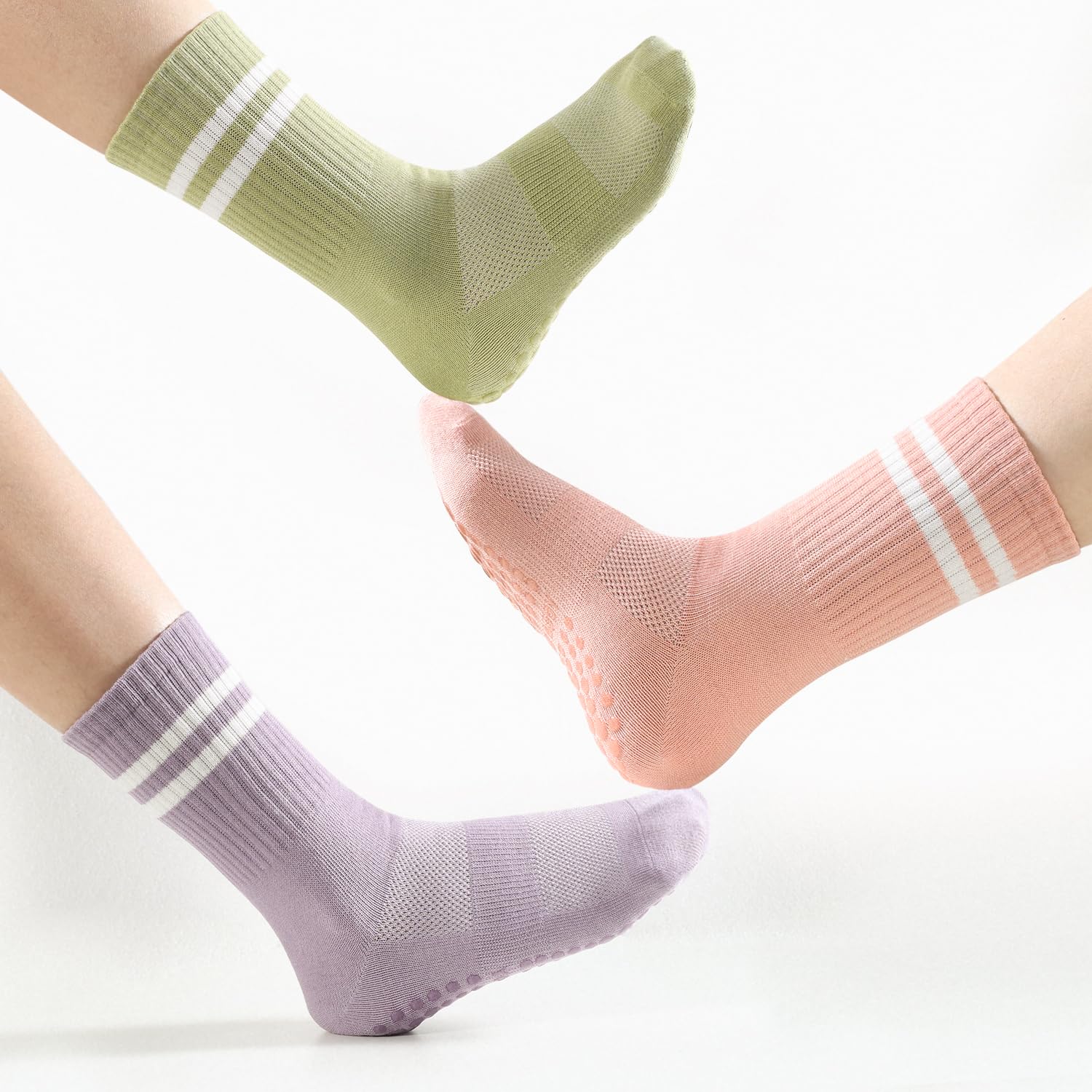 4 pairs BUDERMMY Pilates Socks - Pilates Yoga And Barre のレビューと価格