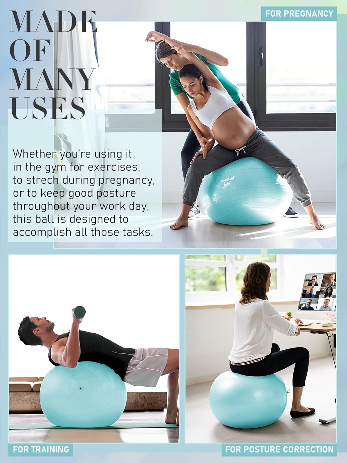 Yoga Ball for Exercise with Sm - Pilates Yoga Ball Workout のレビューと価格