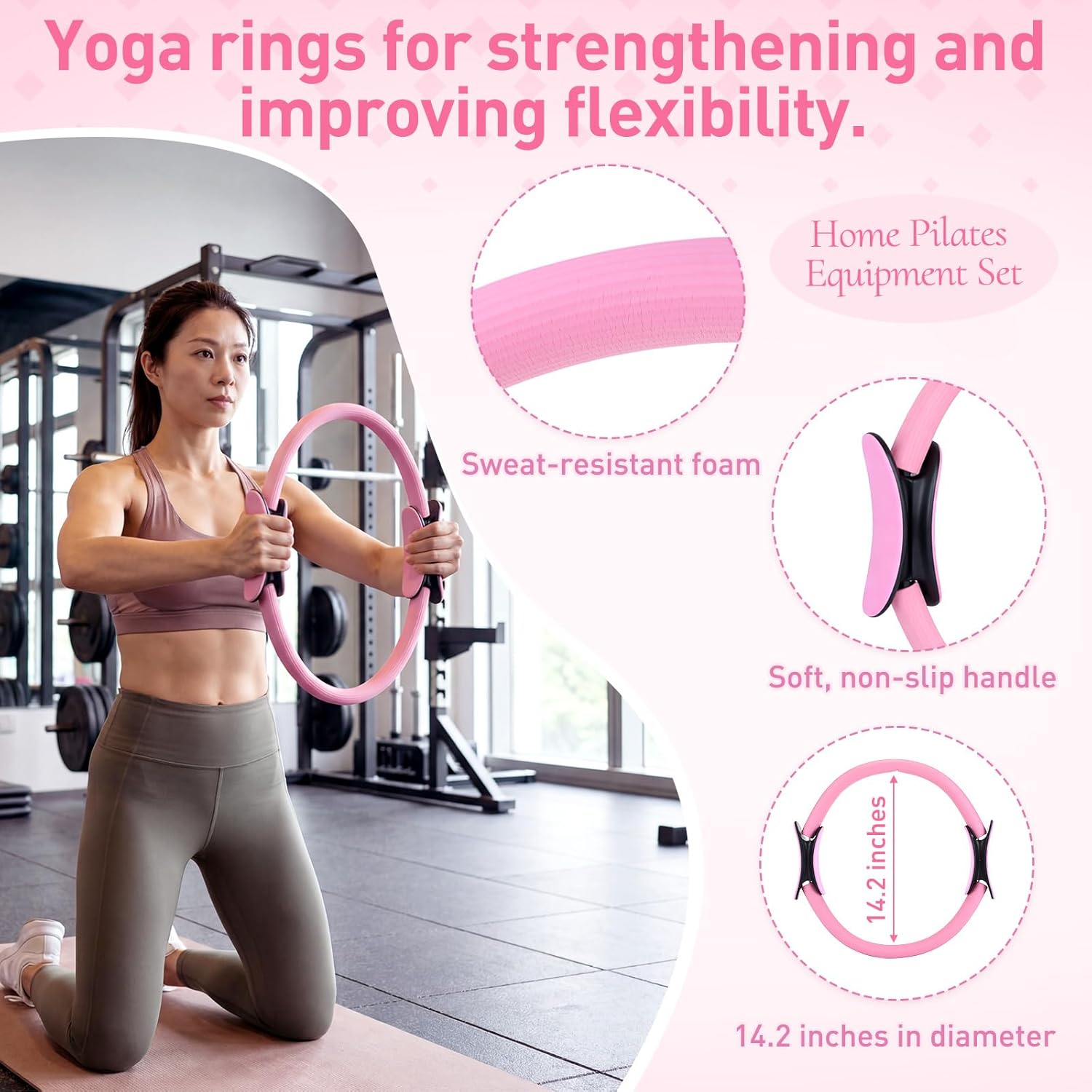 11 Pcs Pink Yoga Accessories S - Pilates Yoga Ball Workout のレビューと価格