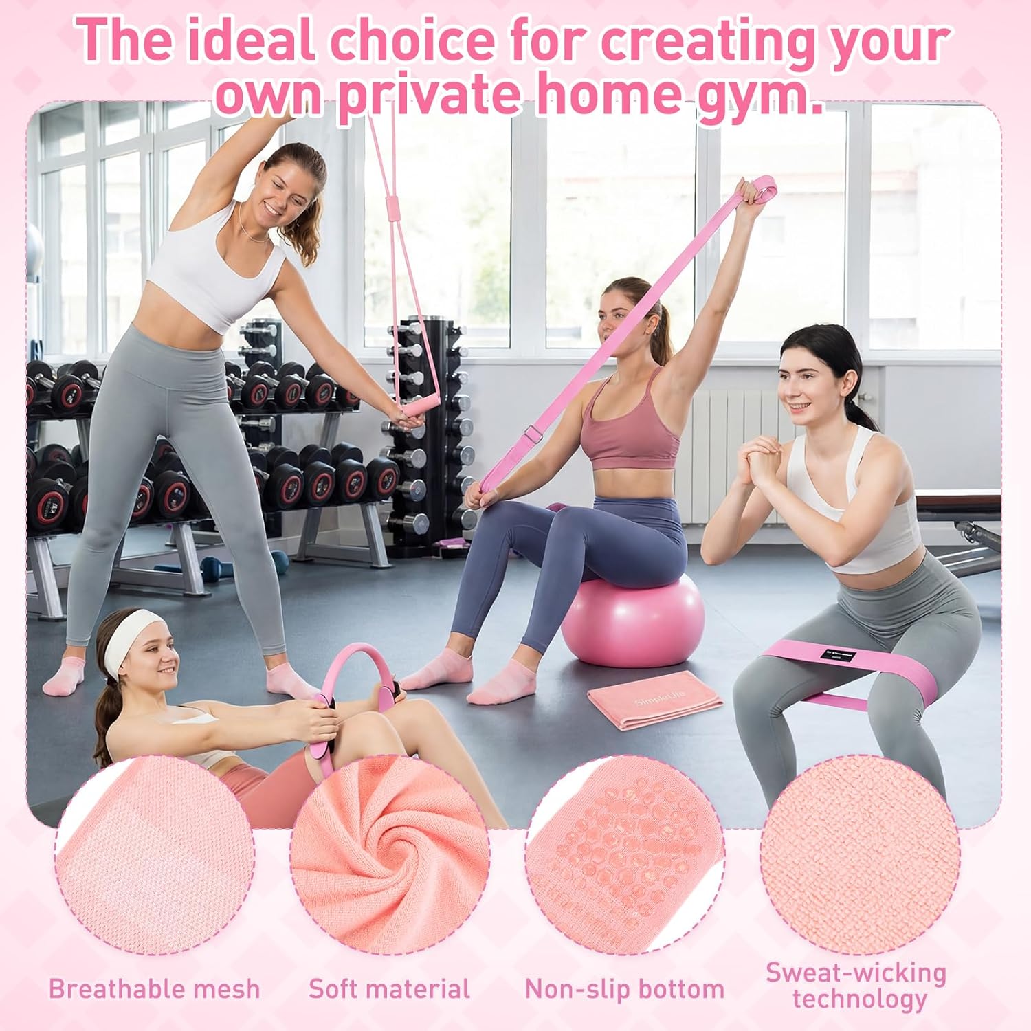 11 Pcs Pink Yoga Accessories S - Pilates Yoga Ball Workout のレビューと価格