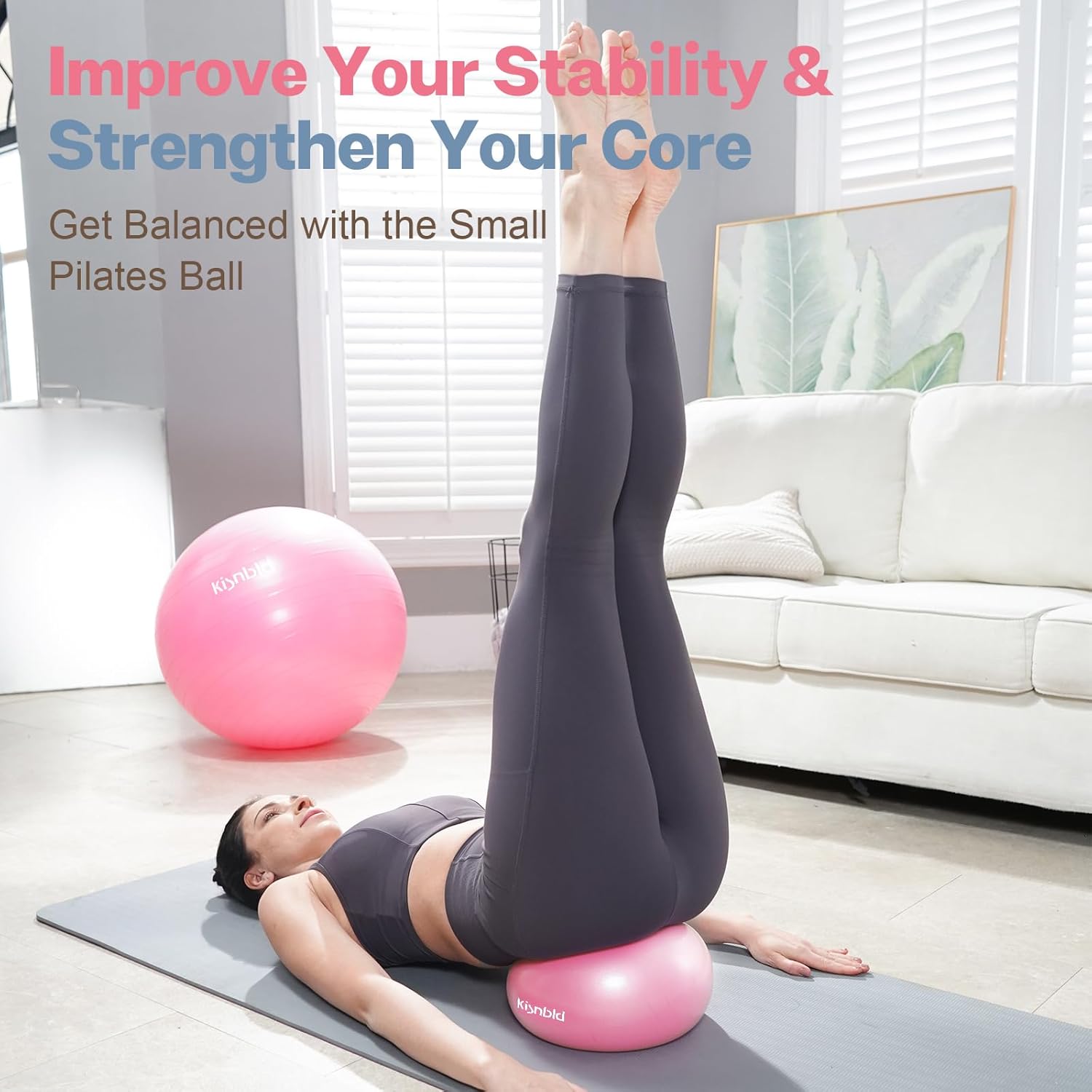 kisnbld Small Exercise Ball, 9 - Pilates Yoga Ball Workout のレビューと価格
