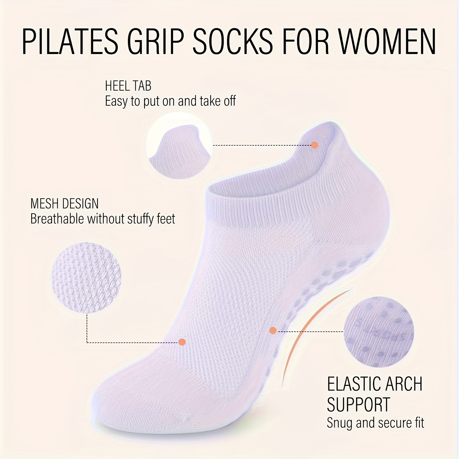 1 pairs Grip Pilates Socks for - Pilates Yoga And Barre のレビューと価格