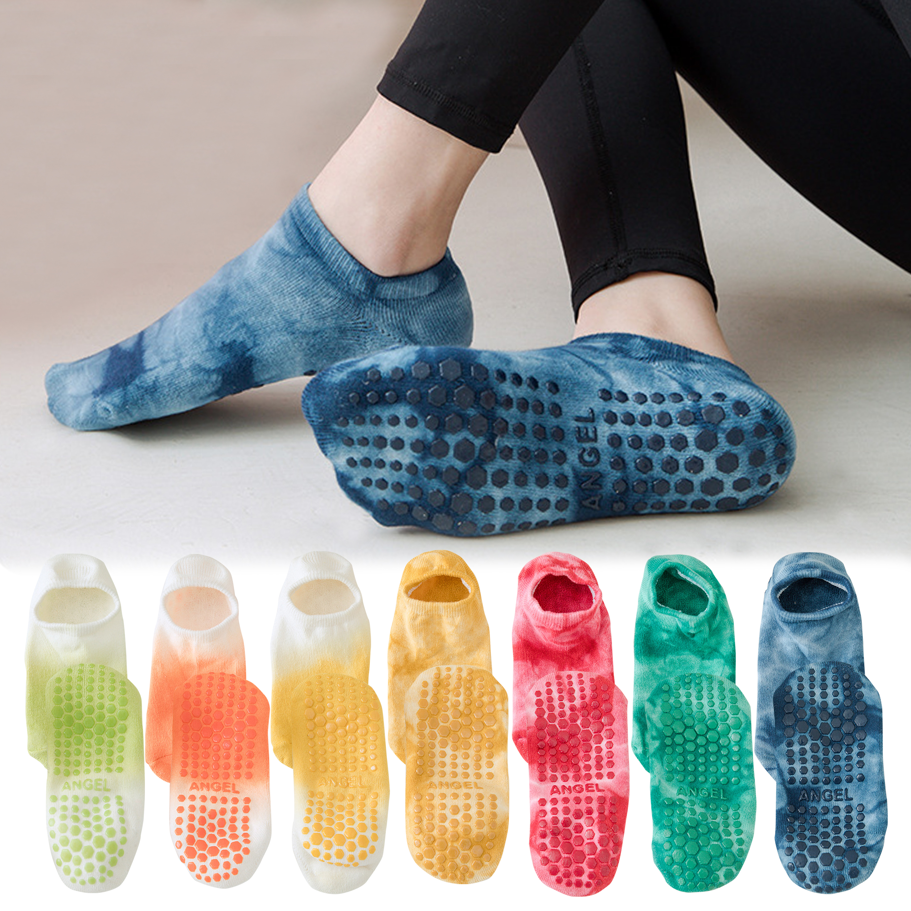 3 Pair Non Slip Yoga Grip Sock - Pilates Yoga And Barre のレビューと価格