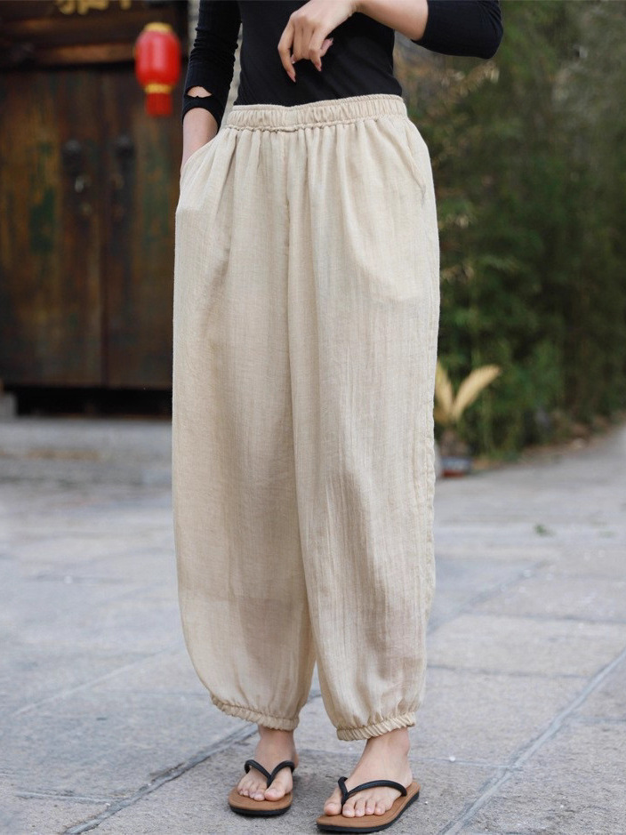 Cotton Linen Yoga Pants Women' - Pilates Yoga Taichi のレビューと価格