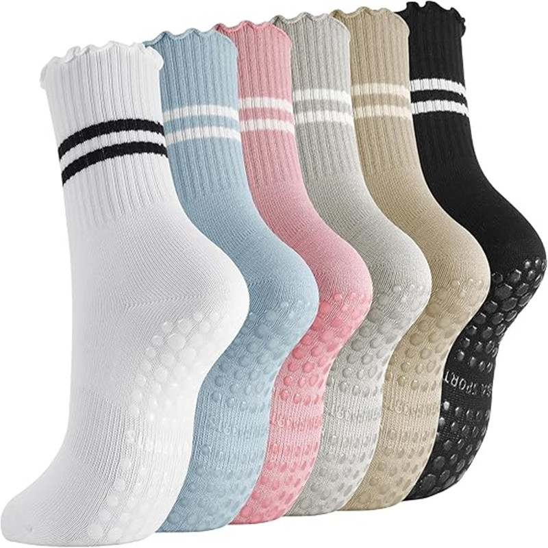1 Pairs Stripe Ruffle Pilates  - Pilates Yoga And Barre のレビューと価格